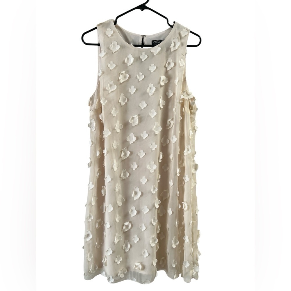 Prelude ivory floral mini dress with bow back detail